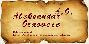 Aleksandar Oraovčić vizit kartica